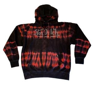 VON DUTCH Tie Dye Black Bedazzled Hoodie